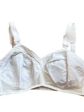 Sears White Full Coverage Bra 42DD Adjustable Straps Hook & Eye Closure
